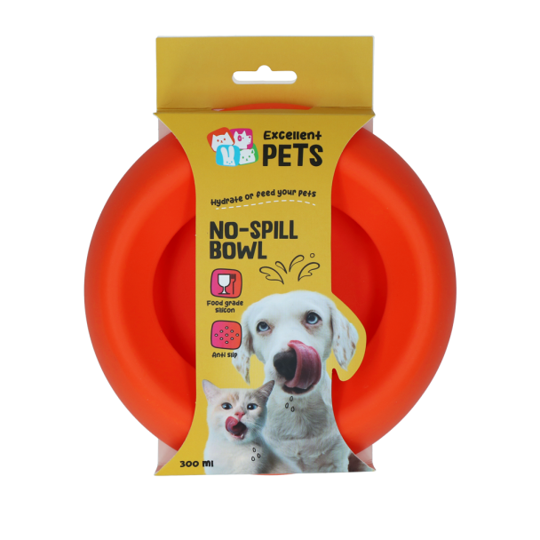 Excellent Pets No-Spill Bowl 300 ml Orange S