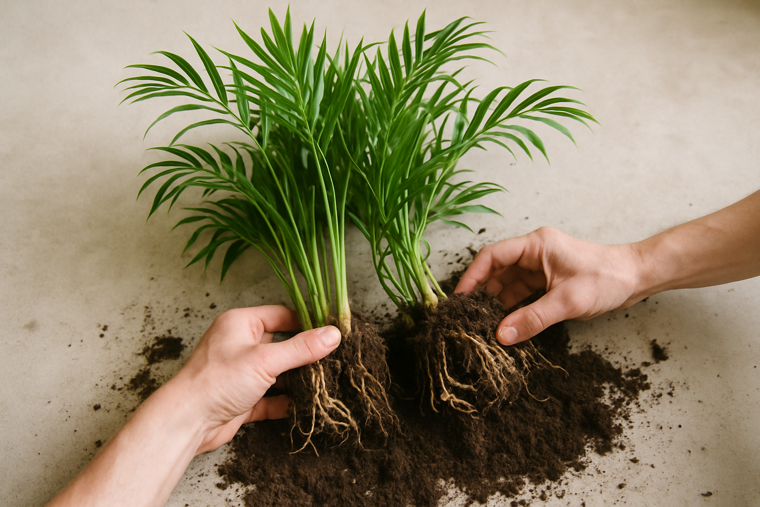 Areca palm propagation and division