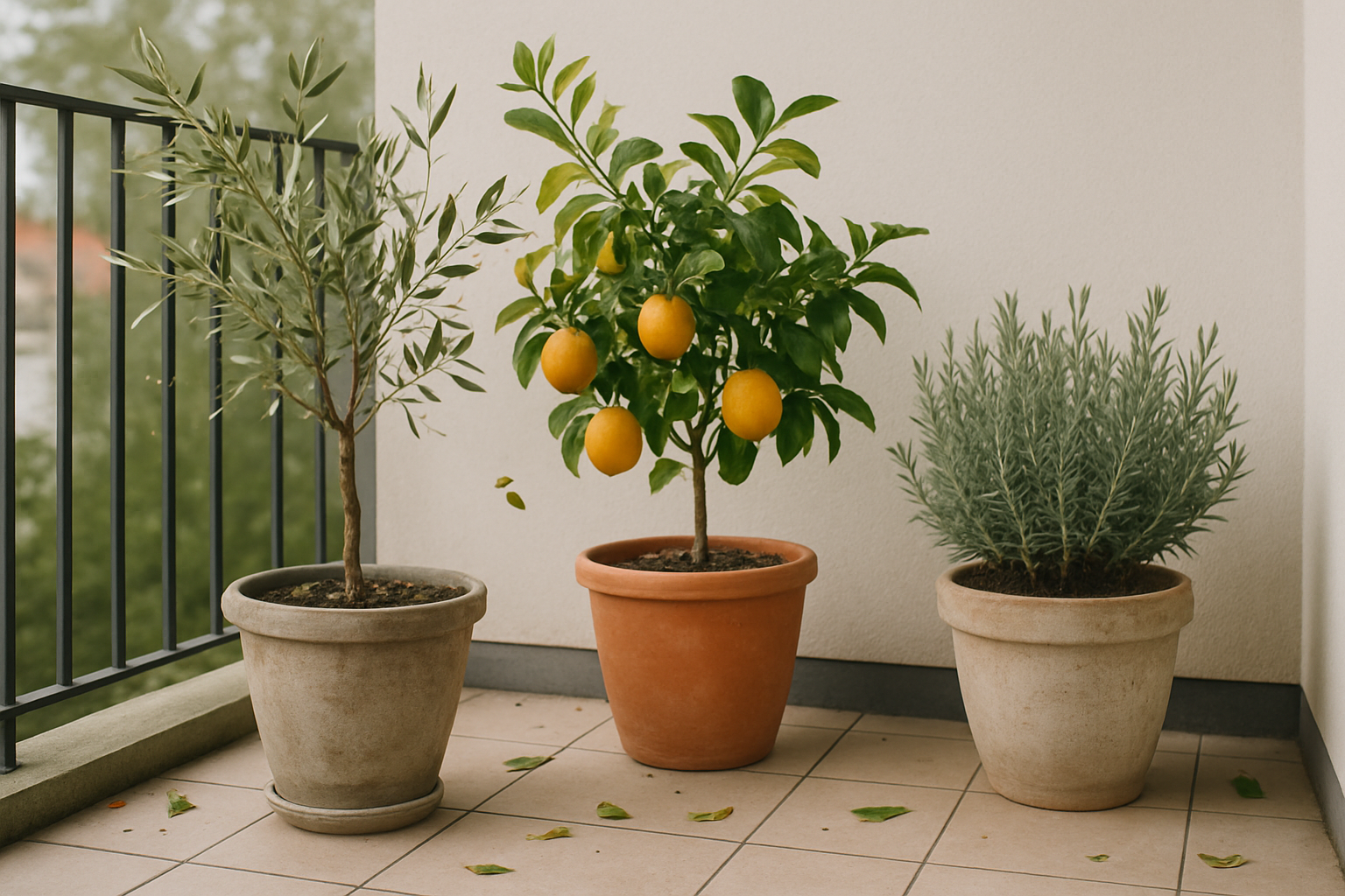 Examples: Outdoor Potted Plants with Stress After Moving